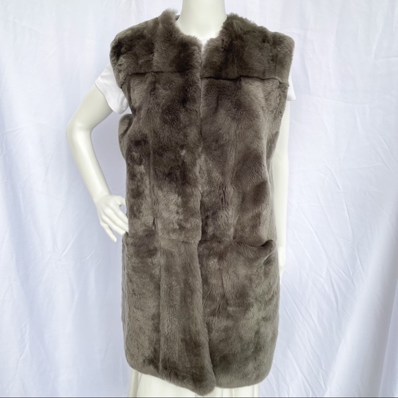 D.Exterior Rabbit Fur Vest in Gray Women Size M - Picture 6 of 15